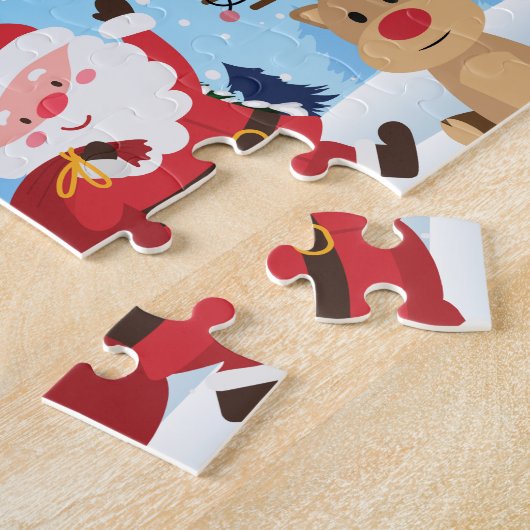 Kerstman Aangepaste Naam Kind Puzzel (Zijkant)