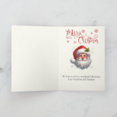 Kerstman Aangepaste Naam Schattige Rendier Kleinki Kaart (Binnen)