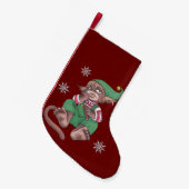 Kerstman aap kabouter kleine kerstsok (Voorkant (Hangend))