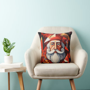 Kerstman Abstracte Kunst Kussen