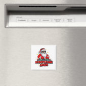 Kerstman achter de DJ-console "Nieuwjaarsjam" Magneet (Insitu (Vaatwasser))
