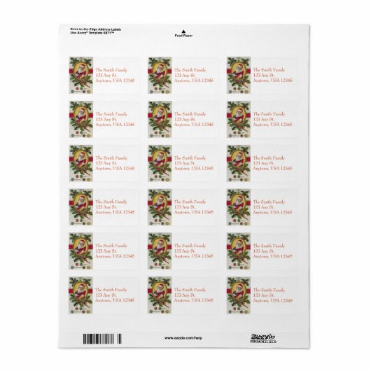  kerstman adres kerstlabels etiket (Full Sheet)