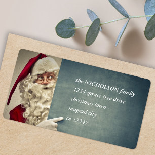 Kerstman Adreslabel Foto van Sinterklaas Etiket