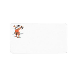 Kerstman adreslabels beneveld etiket