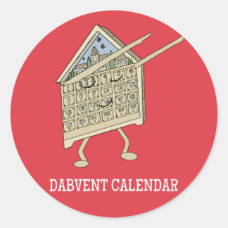 Kerstman Adventkalender Grappige Christelijke Reli Ronde Sticker