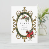 Kerstman Alice in het Wonderland Baby shower Bedankkaart (Staand voorkant)