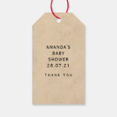 Kerstman Alice in het Wonderland Baby shower Cadeaulabel (Achterkant)