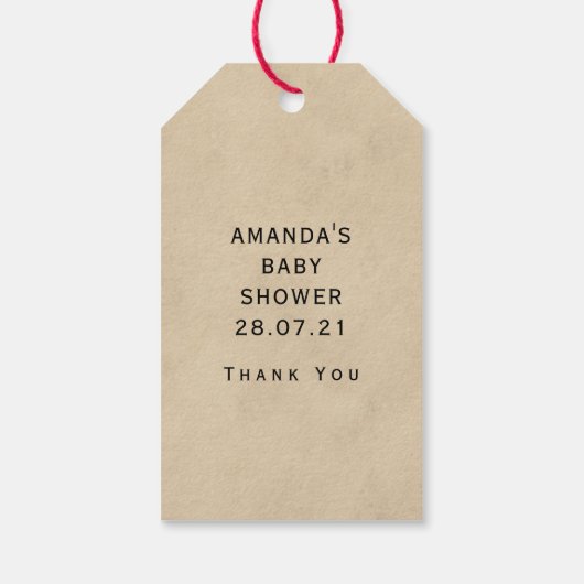 Kerstman Alice in het Wonderland Baby shower Cadeaulabel (Achterkant)