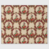 Kerstman Alice in Wonderland Cadeaupapier (Vlak)