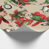 Kerstman Alice in Wonderland Cadeaupapier (Hoek)