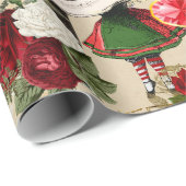 Kerstman Alice in Wonderland Cadeaupapier (Rol Hoek)
