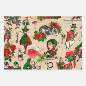 Kerstman Alice in Wonderland Inpakpapier Vel (Voorkant)