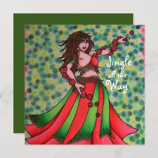 Kerstman alle man Belly Dancer Kaarten (Voorkant / Achterkant)