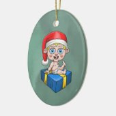 Kerstman als baby keramisch ornament (Links)