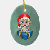 Kerstman als baby keramisch ornament (Achterkant)