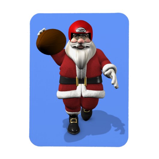 Kerstman American Footballspeler Magneet (Verticaal)
