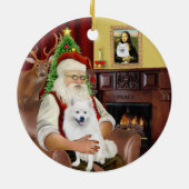 Kerstman- Amerikaanse Eskimohond Keramisch Ornament (Achterkant)
