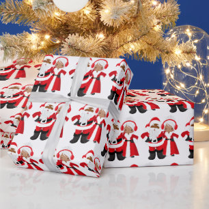 Kerstman-Amerikaanse kerstman, mevrouw Claus Cadeaupapier