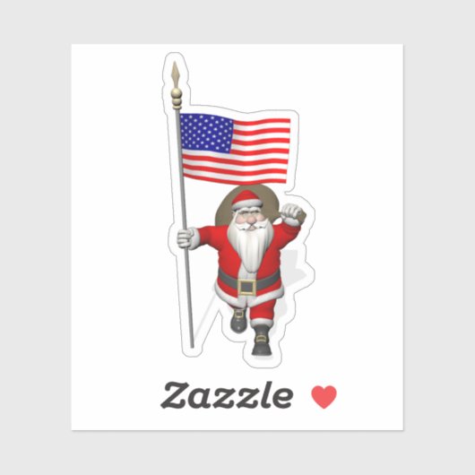 Kerstman Amerikaanse Patriot Sticker (Vel)