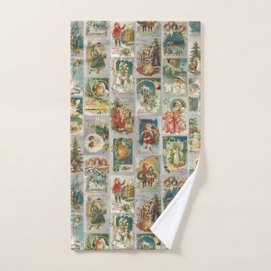  kerstman, Angels en Wintercollage Bad Handdoek (Handdoek)