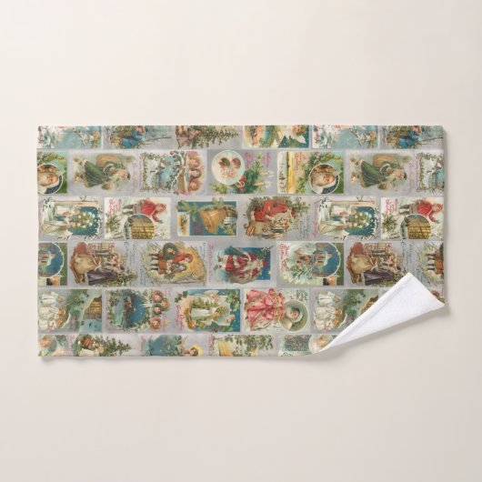 kerstman, Angels en Wintercollage Bad Handdoek (Handdoek)