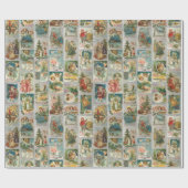 kerstman, Angels en Wintercollage Cadeaupapier (Vlak)