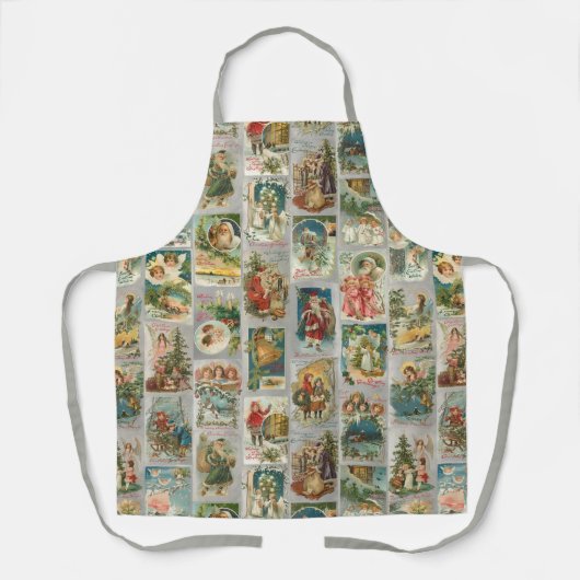  kerstman, Angels en Wintercollage Schort (Voorkant)