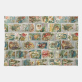  kerstman, Angels en Wintercollage Theedoek (Horizontaal)