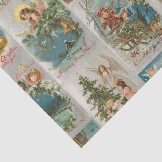  kerstman, Angels en Wintercollage Tissuepapier (Detail)