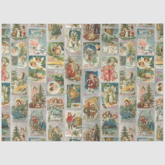  kerstman, Angels en Wintercollage Tissuepapier (Voorkant)