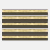 Kerstman Antler Stripes Gold/Br ID864 Inpakpapier Vel (Voorkant 2)