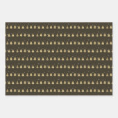 Kerstman Antler Stripes Gold/Br ID864 Inpakpapier Vel (Voorkant 3)