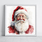 Kerstman aquarel tekening Kerstmis Poster