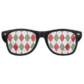 Kerstman Argyle Party Shades Retro Zonnebril (Voorkant)