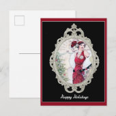 Kerstman Art Deco Elegant Woman Briefkaart (Voorkant / Achterkant)
