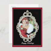 Kerstman  Art Deco Elegant Woman Briefkaart (Voorkant / Achterkant)