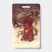 Kerstman Arthur Rackham Badge (Achterkant)