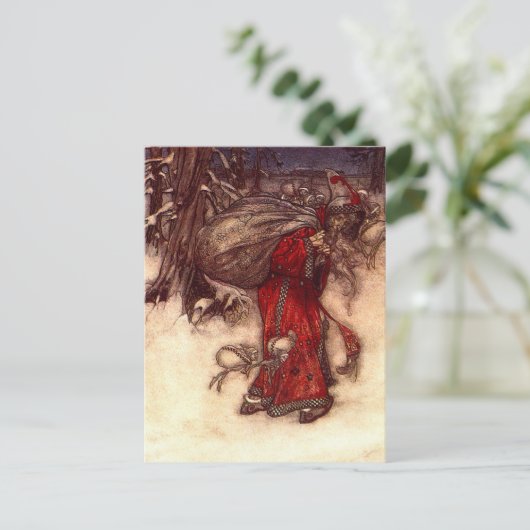 Kerstman Arthur Rackham Briefkaart (Staand voorkant)