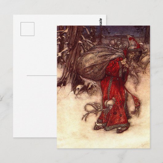 Kerstman Arthur Rackham Briefkaart (Voorkant / Achterkant)