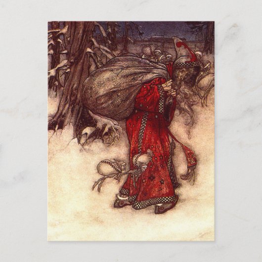 Kerstman Arthur Rackham Briefkaart (Voorkant)