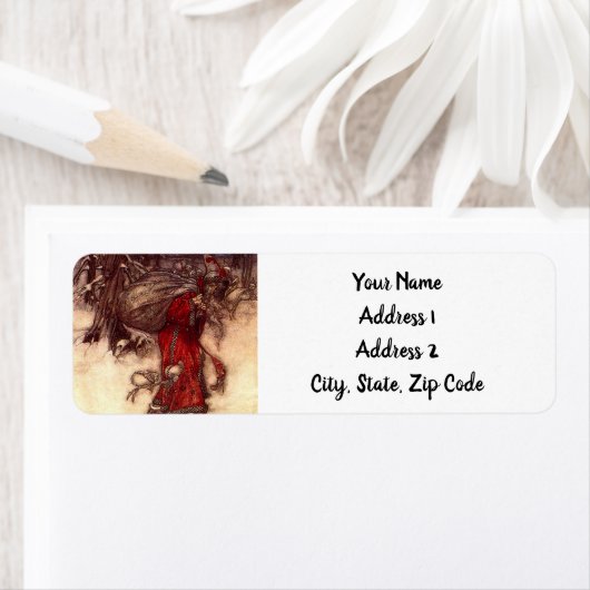 Kerstman Arthur Rackham Etiket (Insitu)