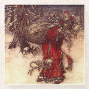 Kerstman Arthur Rackham Glazen Onderzetter