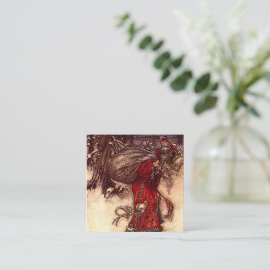 Kerstman Arthur Rackham Informatiekaartje (Staand voorkant)