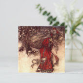 Kerstman Arthur Rackham Kaart (Staand voorkant)