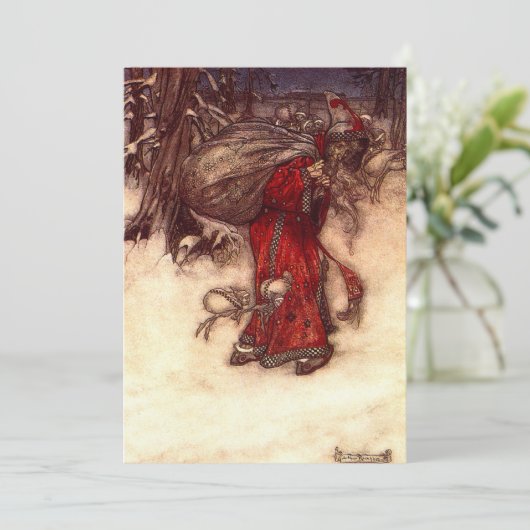 Kerstman Arthur Rackham  Kaart (Staand voorkant)