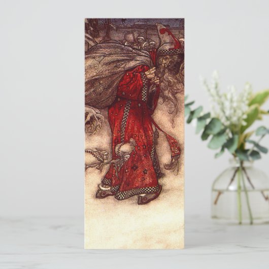 Kerstman Arthur Rackham Kaart (Staand voorkant)