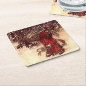 Kerstman Arthur Rackham Kartonnen Onderzetters (Schuin)