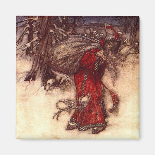 Kerstman Arthur Rackham Magneet (Voorkant)