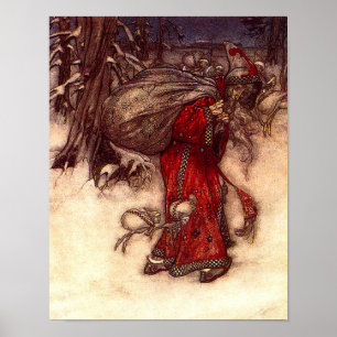 Kerstman Arthur Rackham Poster