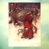 Kerstman Arthur Rackham Raamsticker (Vel 3)